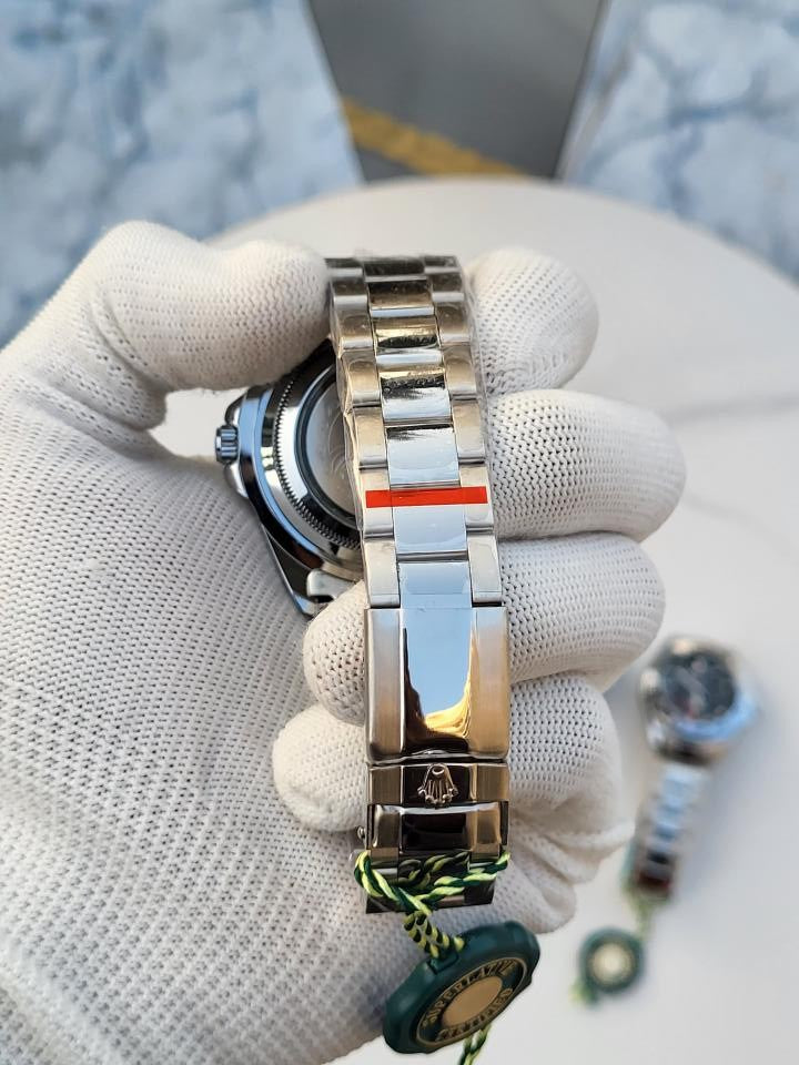 Role X Explorer Open Back Silver Green Dial  AT383