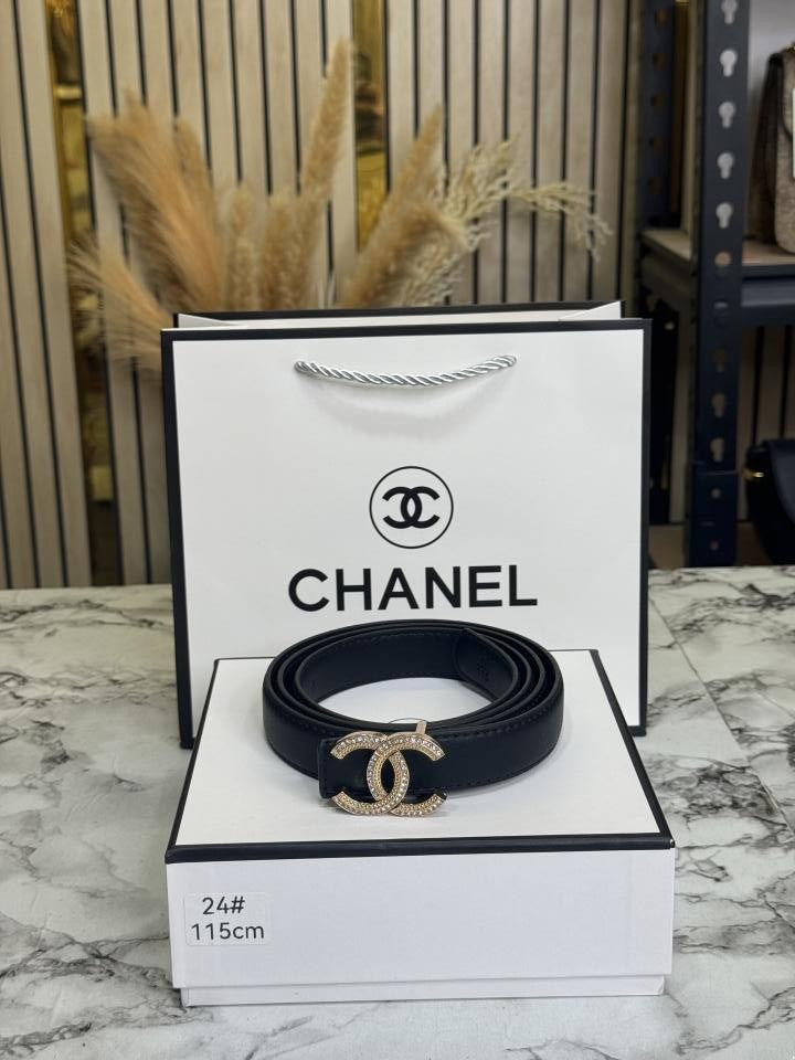 Chane_l Premium Quality Golden Initials Buckle With Box And Dust Bag Including Carry Bag (24)