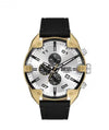 Diesal Black Spiked Chronograph Black Leather Watch