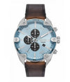 Diesal Black Spiked Chronograph Black Leather Watch