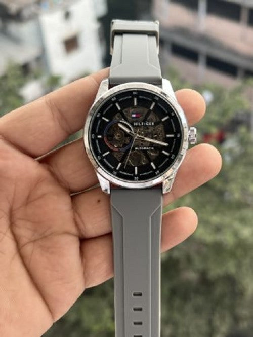 TOMMY HILFIGR AUTOMATIC GREY BELT
