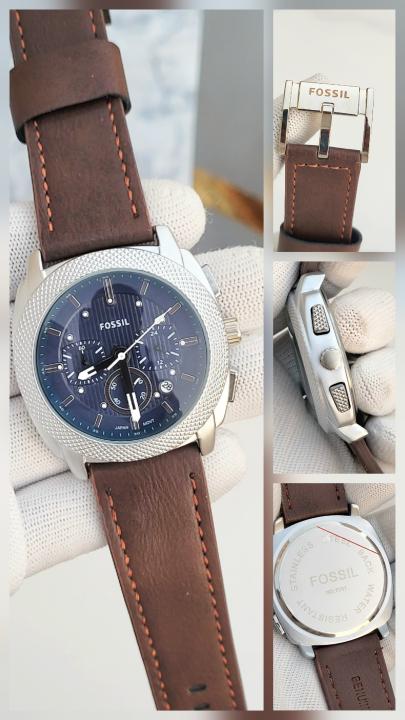FOSSIL_CHRONO_BLUE_SILVER_BROWN_BELT_290
