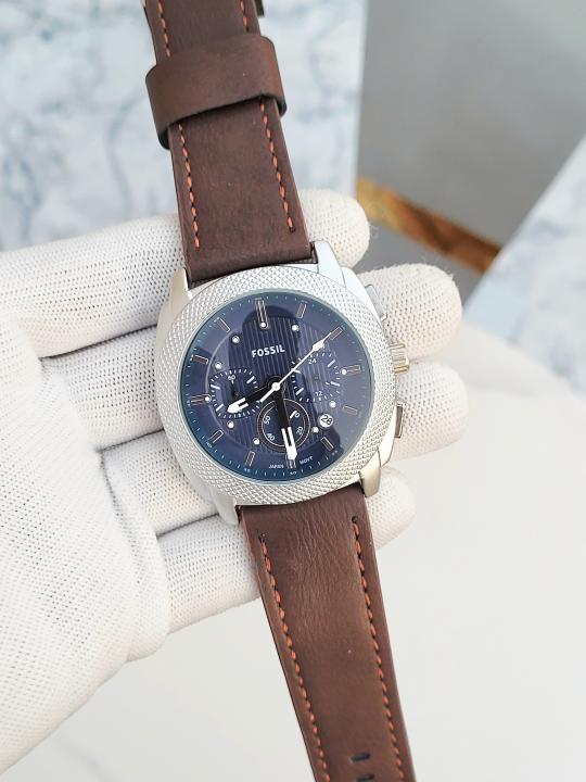 FOSSIL_CHRONO_BLUE_SILVER_BROWN_BELT_290