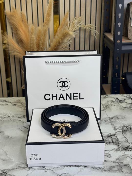 Chane_l Premium Quality Golden Initials Buckle With Box And Dust Bag Including Carry Bag (23)