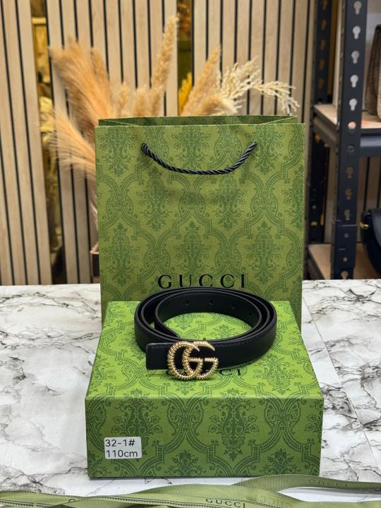 GUCC_I GG Marmont Leather Belt Crystal Buckle With Box Dust Bag And Carry Bag (32-1)