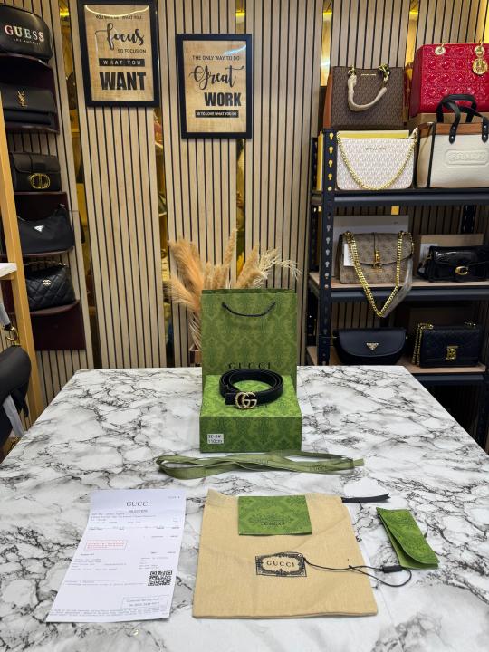 GUCC_I GG Marmont Leather Belt Crystal Buckle With Box Dust Bag And Carry Bag (32-1)