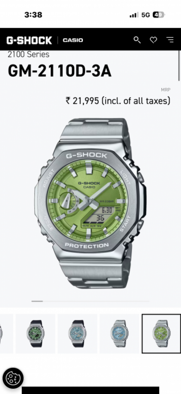 G-Shock GM-2100 (All working) Silver Green