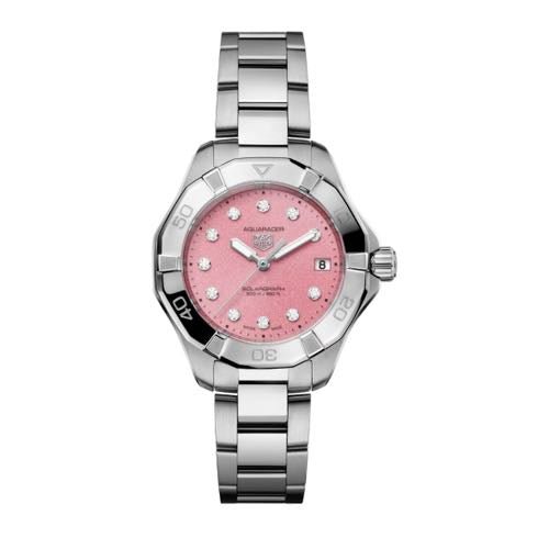 Tag Heuer Aquaracer Solargraph Silver Pink For Her