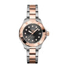 Tag Heuer Aquaracer Solargraph Silver Rose Gold Black Dial For Her