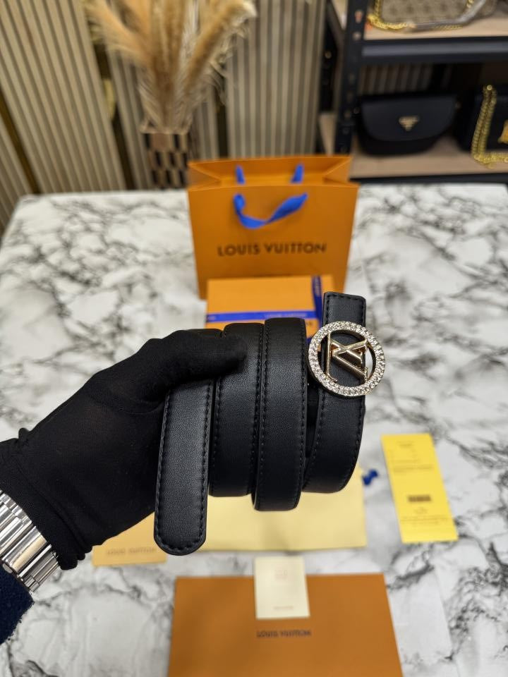 Loui_s_Vuitton Crystal Lv Buckle Leather Belt With Box And Dust Bag Including Carry Bag (9)