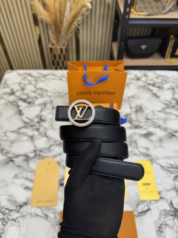 Loui_s_Vuitton Crystal Lv Buckle Leather Belt With Box And Dust Bag Including Carry Bag (9)
