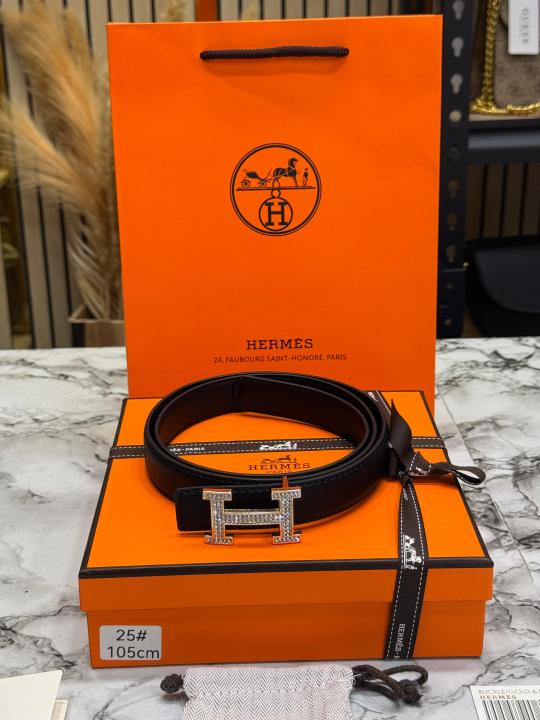Herme_s H-Buckle Crystal Pave Leather Belt With Box And Dust Bag Including Carry Bag (25)