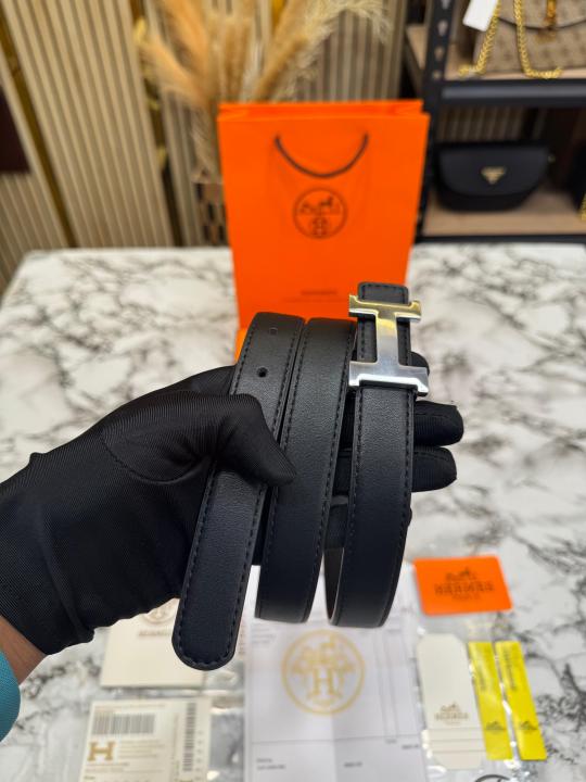 Herme_s Silver H-Buckle Plain Leather Belt With Box And Dust Bag Including Carry Bag (28)