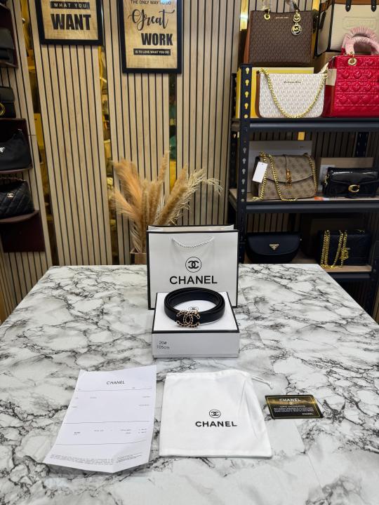 Chane_l Chain CC Buckle Leather Belt With Box And Dust Bag Including Carry Bag (20)
