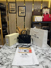 Coac_h Signature Leather Satchel Top Handle Bag With Box And Dust Bag Including Carry Bag Black