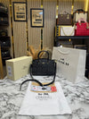 Coac_h Signature Monogram Leather Satchel Top Handle Bag With Box And Dust Bag Including Carry Bag (Black-3616)
