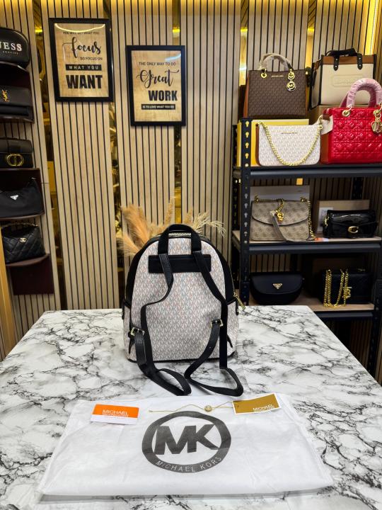 MICHAEL_KORS ADINA BAGPACK WITH DUST BAG PREMIUM QUALITY (BEIGE BLACK)