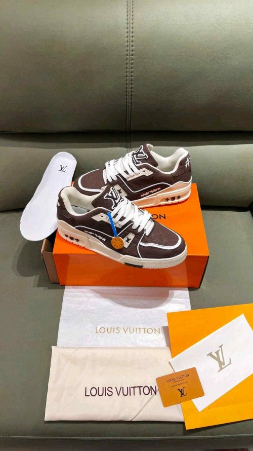 LOUISS VUITTONN BY TYLER THE CREATOR LV TRAINER DARK MOCHA BROWN NUBUCK