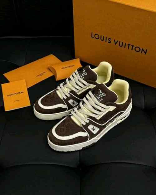 LOUISS VUITTONN BY TYLER THE CREATOR LV TRAINER DARK MOCHA BROWN NUBUCK