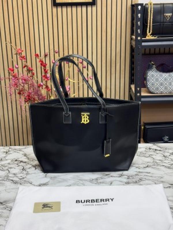 Burberr_y Tb Smooth Leather Tote Bag With Dust Bag (Black) (V-6009)