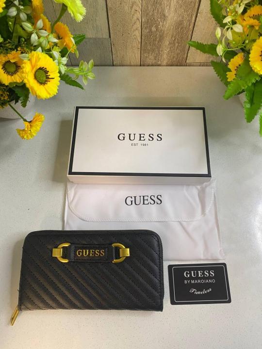 GUESS PREMIUM WOMENS ZIPPER WALLET WID OG BOX ETC 6