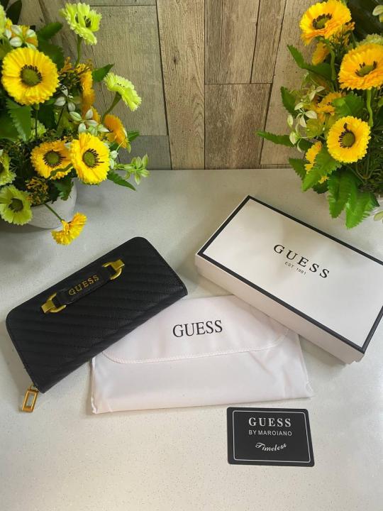 GUESS PREMIUM WOMENS ZIPPER WALLET WID OG BOX ETC 6