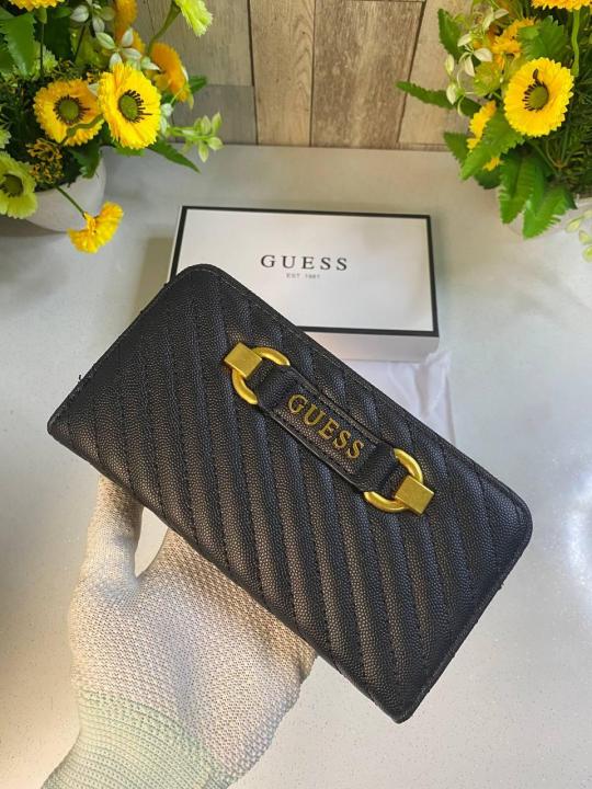 GUESS PREMIUM WOMENS ZIPPER WALLET WID OG BOX ETC 6
