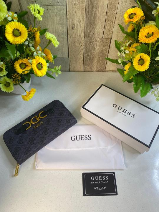 GUESS PREMIUM WOMENS ZIPPER WALLET WID OG BOX ETC 7