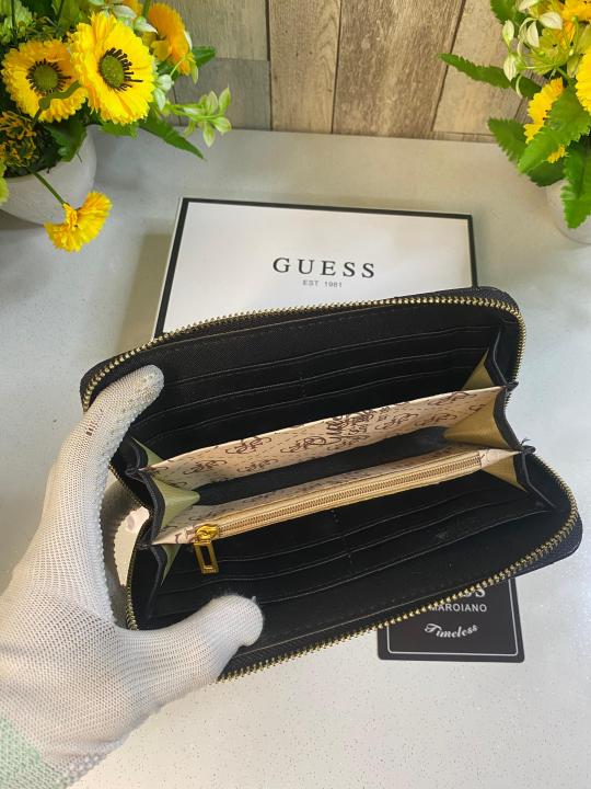 GUESS PREMIUM WOMENS ZIPPER WALLET WID OG BOX ETC 7