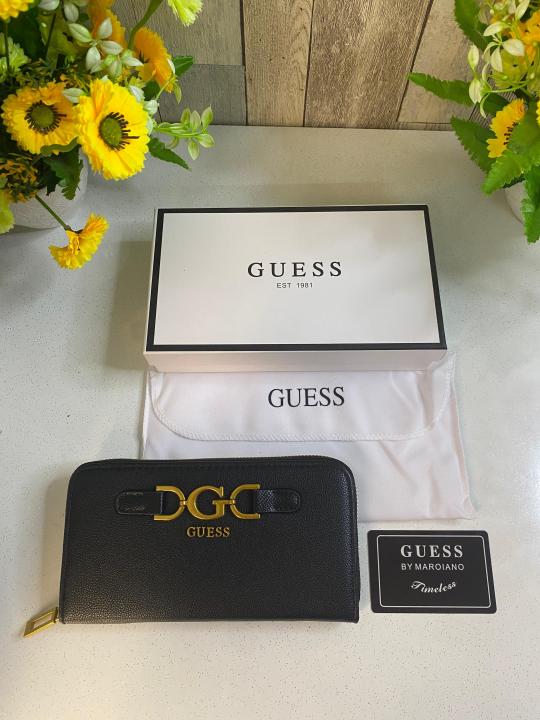 GUESS PREMIUM WOMENS ZIPPER WALLET WID OG BOX ETC 8