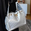 Chane_l handbag Grained calfskin & gold-tone metal silve (V-3707)