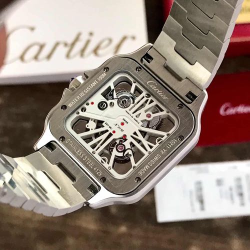 Cartier santos skeleton battery