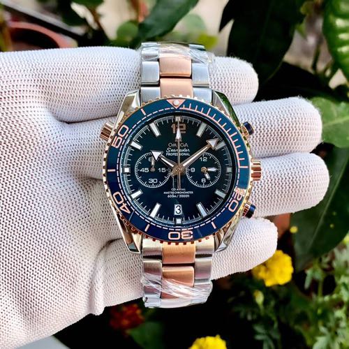 Omega seamaster planet ocean 600m silver rose gold blue dial