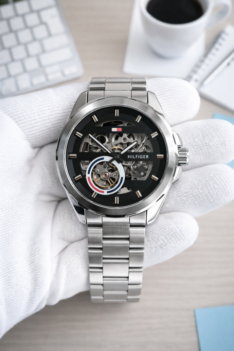 Tommy_Hilfiger Automatic New Silver Black AT404