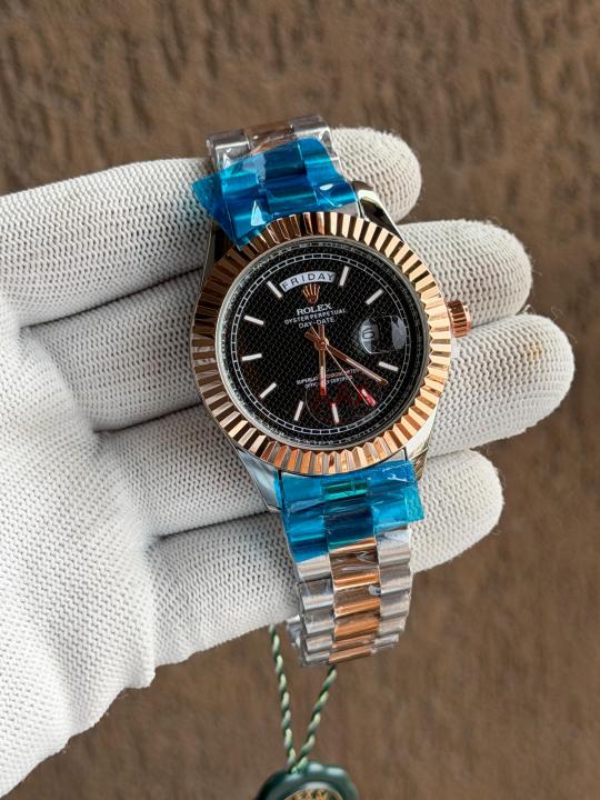 ROLEEX DAYDATE RG TWOTONE BLACK TEXTURE DIAL AT299