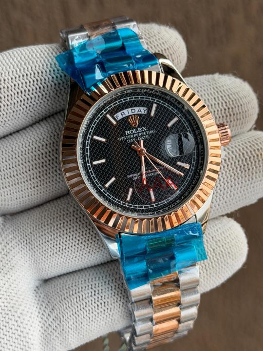 ROLEEX DAYDATE RG TWOTONE BLACK TEXTURE DIAL AT299
