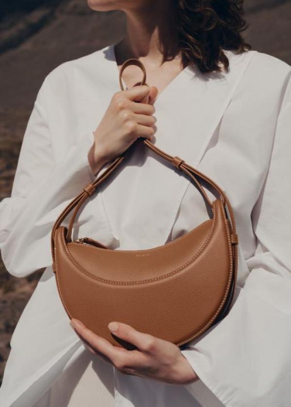 Polene Numero Dix Leather Shoulder Bag With Box And Dust Bag (Brown-LW6521)