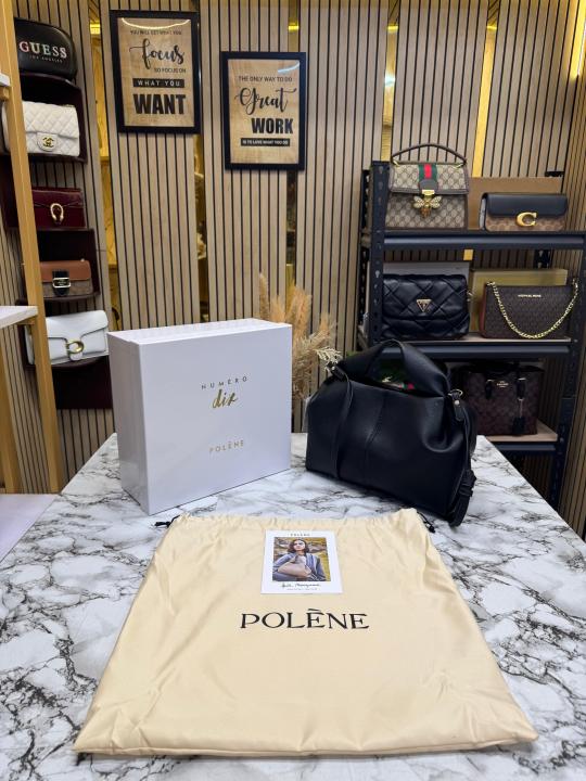Polene Numero Big Neuf Leather Shoulder Bag (Black-P06758)