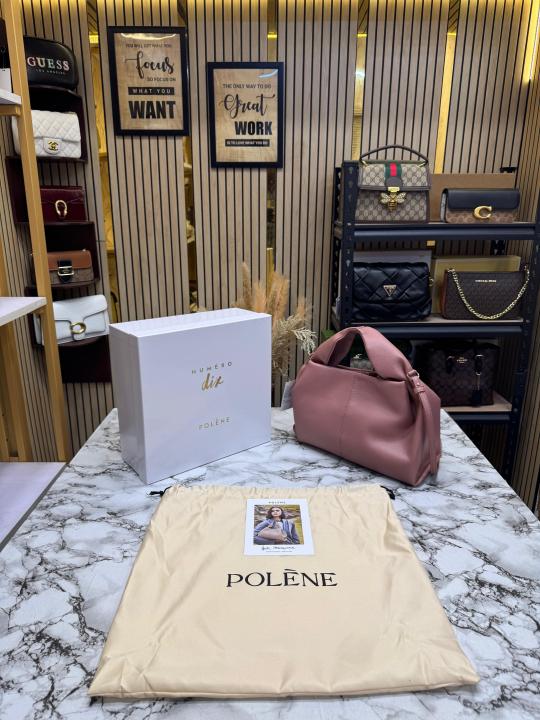 Polene Numero Big Neuf Leather Shoulder Bag (Rose-P06758)