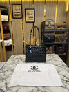 Chane_l Quilted CC Chain Tote Bag With Dust Bag Black