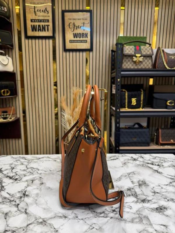 Michael_Kors Laila Satchel Bag With Dust Bag (Brown) (V-M503)