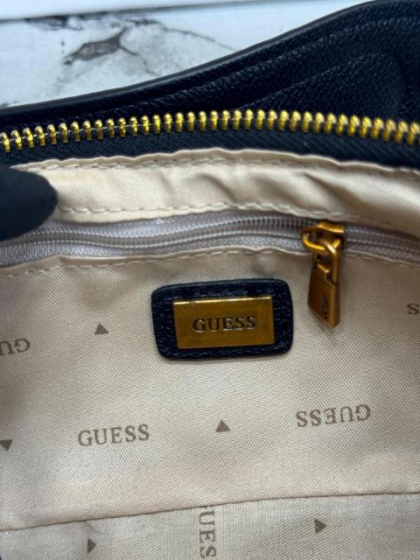 Guess Mintha Top Zip Shoulder Bag With Box Dust Bag Including Carry Bag (Black)