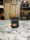 Gucc_i Black Leather Belt with Black GG Buckle Includes Box