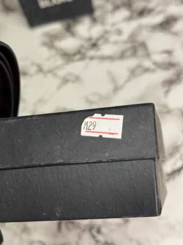 Mont Blanc Black Leather Belt with Matte Silver Signature Buckle Includes Box (M29)