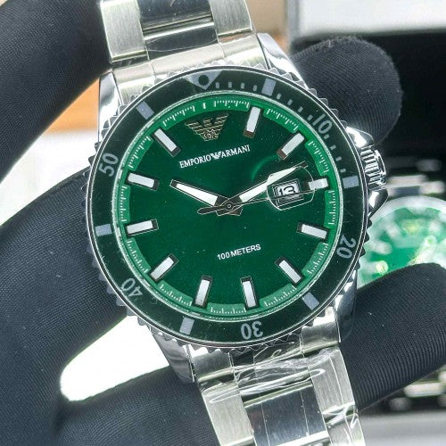 EMPORIO ARMA_ DIVER SILVER GREEN