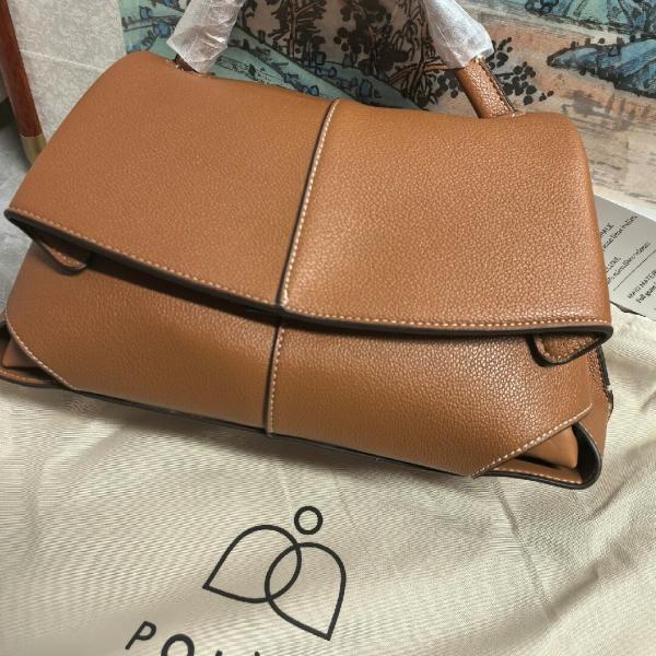 Polene Numero Un Leather Top-Handle Bag (Brown-P06394)