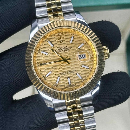 rollex_date just tow tone gold motif dial