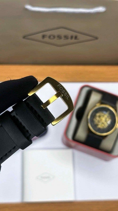 FOSSIL_ TOWNSMAN AUTOMATIC SKELETON GOLD BLACK