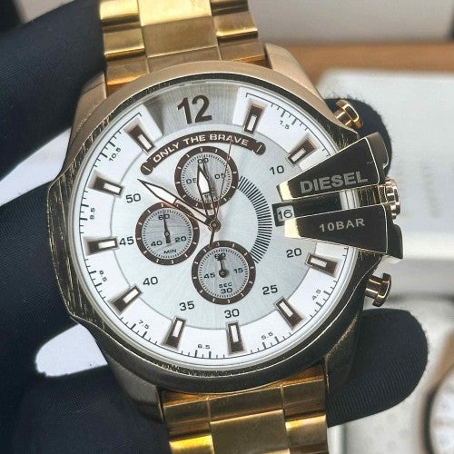 DIESEL_ 10 BAR ROSE GOLD WHITE DIAL