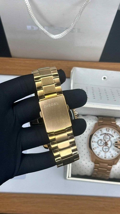 DIESEL_ 10 BAR ROSE GOLD WHITE DIAL